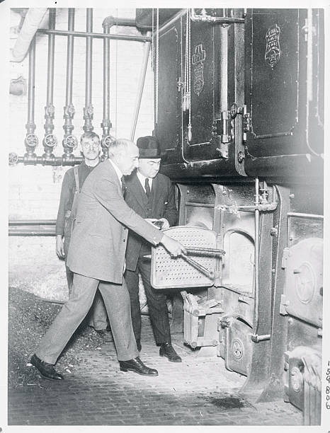 Officials Burning Drug Paraphernalia in Stove 1922 OLD PHOTO
