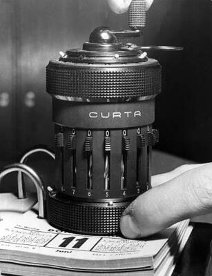 Calculating machine Curta company Contina Bureaux Rechenmaschi- 1953 Old Photo