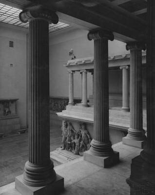 Restored ruins ancient city Pergamon show Pergamon Museum Old Photo
