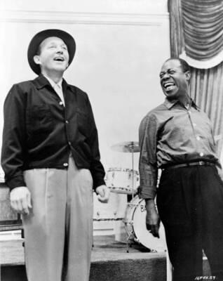 Trumpeter Louis Armstrong and Bing Crosby perform 1960s OLD MUSIC PHOTO