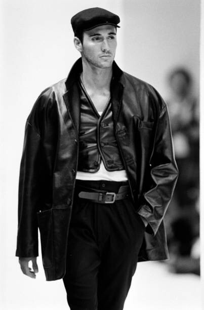 ジャケット・アウター 00s dolce&gabbana vintage leather jacket DOLCE & GABBANA Jacket Black Leather Zipper Biker Coat IT54