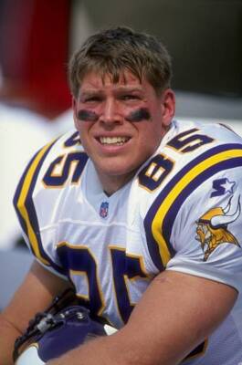 Tight end Greg DeLong Minnesota Vikings looks on during the ga- 1998 Old Photo