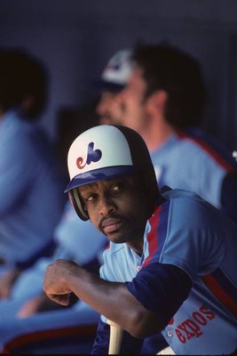 First baseman Al Oliver of the Montreal Expos in the dugout duri- 1983 Old Photo