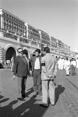 Italian director Luchino Visconti preparing a scene on The Strange- Old Photo 5