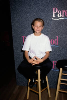 Actor Leonardo Di Caprio Wearing A White T-Shirt Black Trousers Si- Old Photo