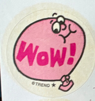 Scratch & Sniff Wow! Bubble Gum Scented Retro Sticker. Trend
