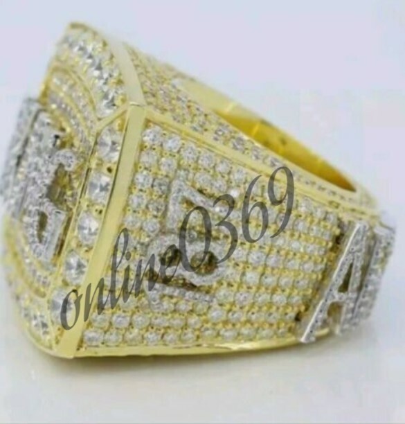 Pre-owned Online0369 Men's 4 Ct Vvs Natural Moissanite Customized Name Ring Silver Yellow Gold Plated In White