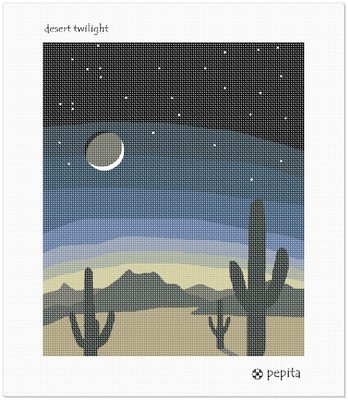 Desert Twilight Needlepoint Kit or Canvas (Moon)