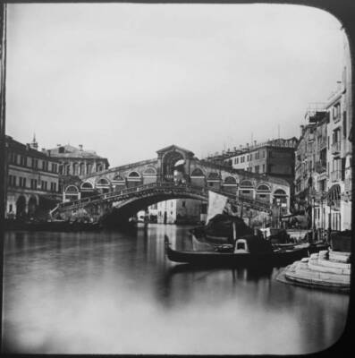 The Rialto Bridge Spanning Grand Canal Venice Italy 1875 Connectin- Old Photo 1