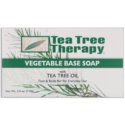 Tea Tree Therapy Vegetable Base Soap with Tea Tree Oil Body Bar 3.9 oz 12 Pack