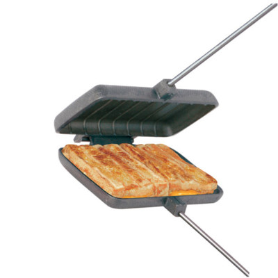 Rome Double Square Mountain Pie Maker. Cast Iron Cooker for Campfires!