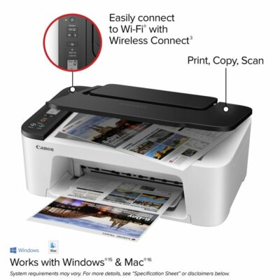 New Canon 3722 (3522) Wireless Printer-Copy-Scan-5x5 Photo-On Sale-Back School