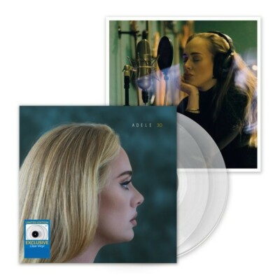 ADELE 30 2X VINYL NEW! LIMITED CLEAR LP W/ PHOTO PRINT! EASY ON ME, I DRINK WINE
