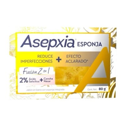 Asepxia Esponja Jabon Barra 80g Acido Salicilico Concha Nacar