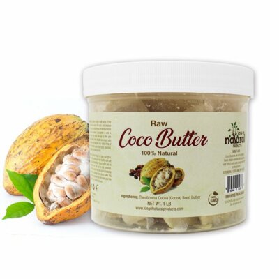 100% NATURAL RAW COCO BUTTER 1 POUND. PRODUCTS OF GHANA. 