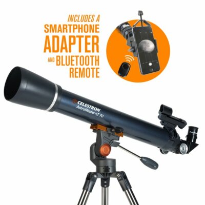 Celestron 22109-DS AstroMaster 70AZ LT Refractor Telescope Kit with Smartphone