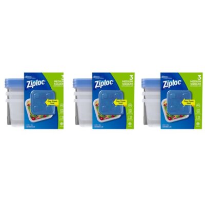 ZIPLOC MEDIUM SQUARE FOOD STORAGE CONTAINERS 1.25 