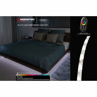 Monster Illuminessence 16.4' LED Strip Mood Light Kit + Premium RF Touch Remote