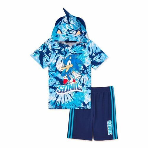 NEW Sonic Hedgehog Boys Hooded Top & Shorts 2-Piece Outfit / Cosplay Set Size 6 