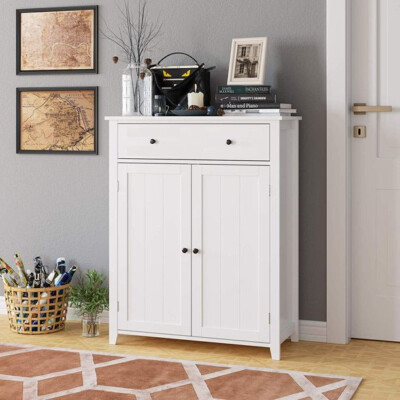 Free Standing Home Bathroom Floor Cabinet Storage Cupboard 3 Shelves
