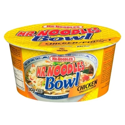 12 X Mr. Noodles Bowl Chicken Flavour 110g / 3.8oz Bowls - FRESH from Canada