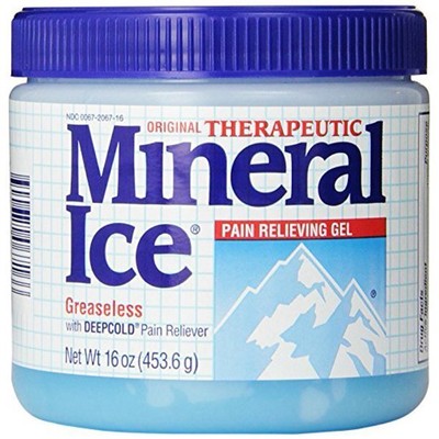 Mineral Ice Topical Analgesic Pain Reliving Gel Greaseless 16 oz