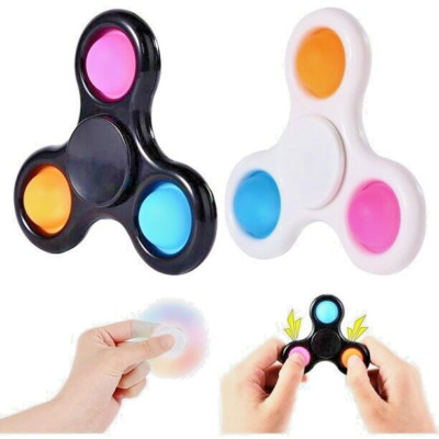 Andii 2 x Pop Its Fidget Spinner | Push Simple Dimple Sensory Hand Spinner Toy 