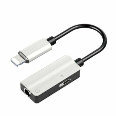 2 in 1 Audio Splitter Adapter 3.5mm Headphone Jack Adapter & Charger for iPhone