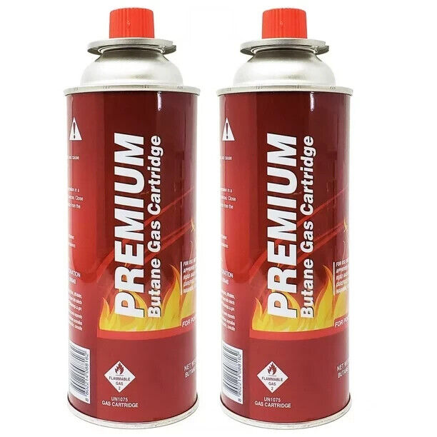 2X Butane Fuel Canisters for Portable Stoves,Gas Burners, UL Listed 8oz Each