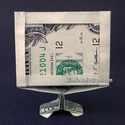 Dollar Origami Computer Monitor Made with REAL MONEY Handmade Cash Art TV Gift