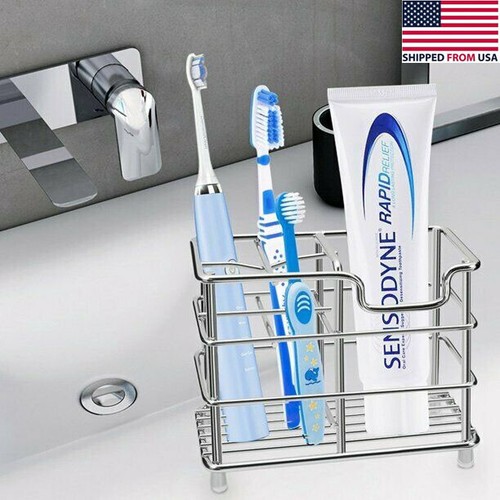 Holder Stainless Steel Toothpaste Razor Stand Rack Bathroom Organizer