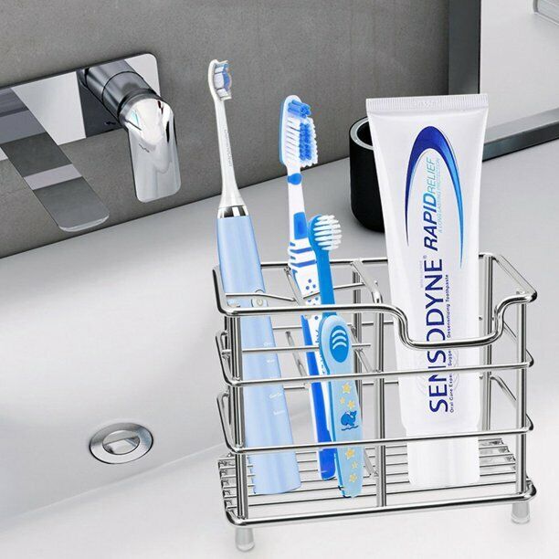 Holder Multifunctional Toothpaste Shelf Silver