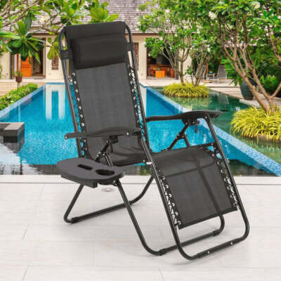 Zero Gravity Chair Lounge Chaise Recliners Folding for Outdoor Yard Bench 