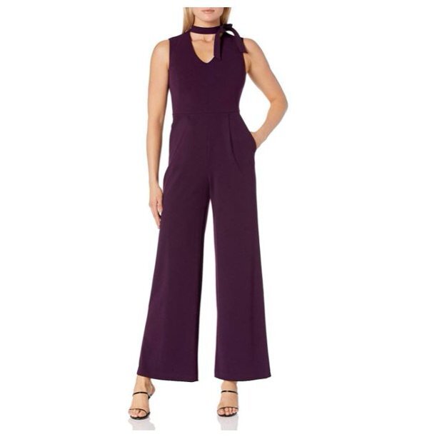 

Комбинезон без рукавов с V-образным вырезом и завязками на шее Calvin Klein NWT AUBERGINE, размер 8