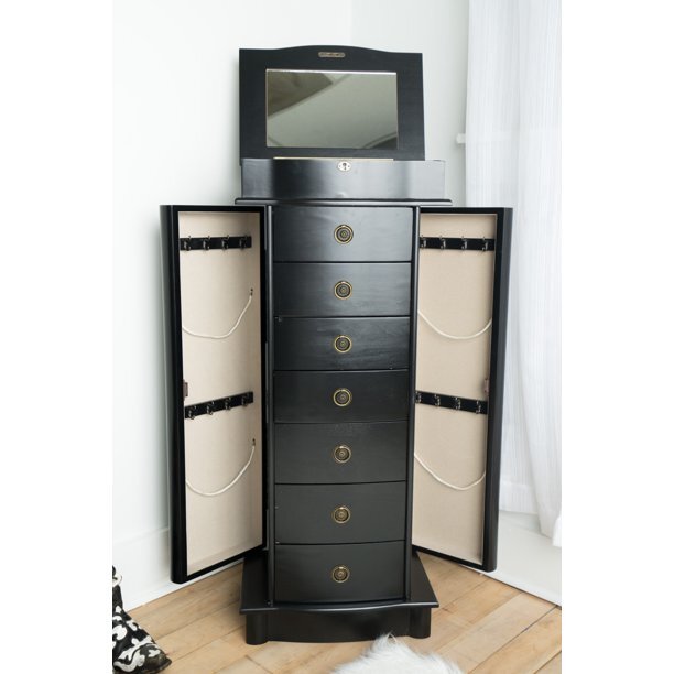 Jewelry Armoire Standing Cabinet Organizer 7 Drawers Storage