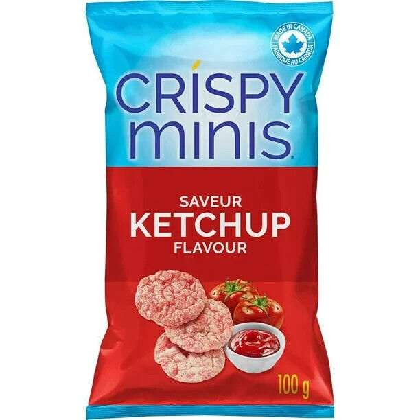 3 Bags x Quaker Crispy Minis Ketchup Flavour Brown Rice Chips 100g - FRESH