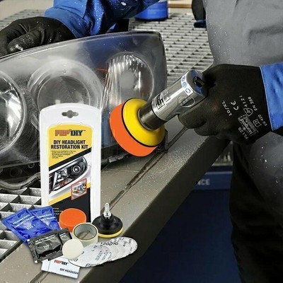 DIY Headlight Restoration Kit Cleaner With UV Protection Car Light Polisher Kit