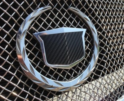 FOR 2003-2007 Cadillac CTS - Front & Rear Emblem Decal Insert Decal Carbon Fiber