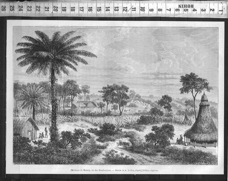 G683 / Gravure /  Residence De Mounza  Roi Des Monbouttous