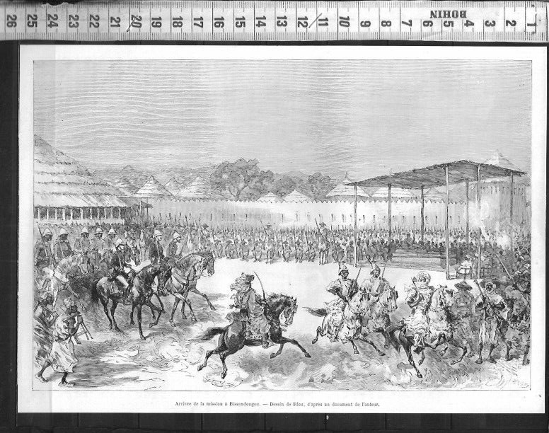 G683 / Gravure / Arrivee De La Mission A Bissandougou