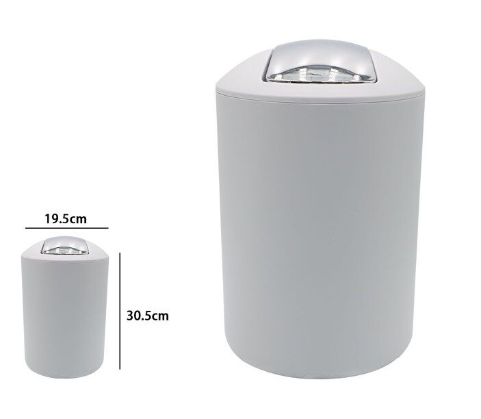 Pattumiera Cestino Secchio Rifiuti Gettacarte Accessorio Bagno Grigio dfh
