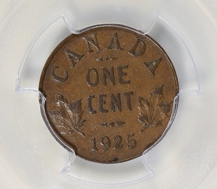 Canada 1925 Small Cent PCGS AU-50