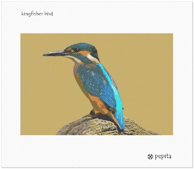 Kingfisher Bird Needlepoint Kit or Canvas (Animal)