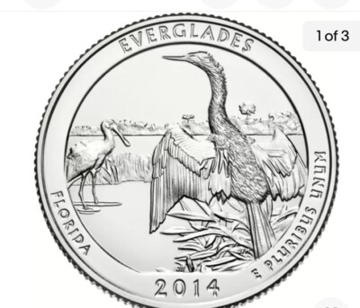 2014-P+D EVERGLADES, FLORIDA ''ATB'' NATIONAL PARK QUARTER 2-COIN SET BU !!!!!!!!!