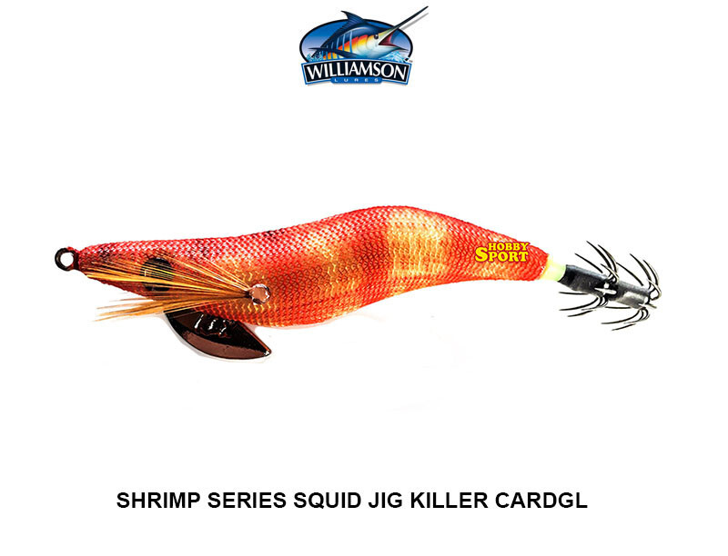 TOTANARA KILLER SQUID JIG SIZE 3 MODELLO GAMBERO COLORE CARDGL WILLIAMSON
