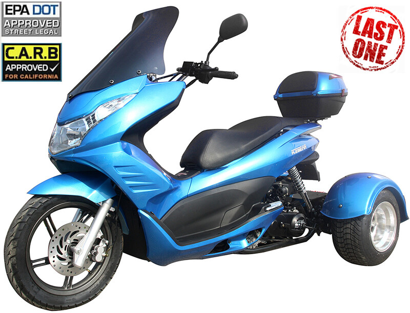 FREE SHIP ICE BEAR Q6 Motor Trike Tricycle Gas Scooter 49cc 50 Moped +Windshield