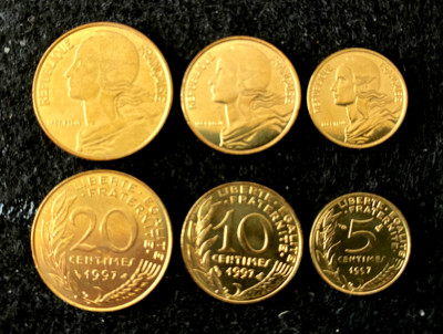 France 3 Coins Set 5, 10, 20 Francs World Coins