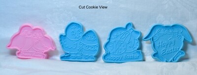 Plastic Cookie Cutter Easter Set - Happy Easter Bunny Love Birds Chick Eggs