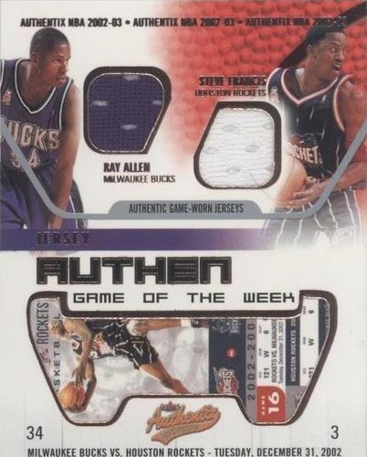 2002-03 Fleer Authentix - Ray Allen/Steve Francis #RA-SF