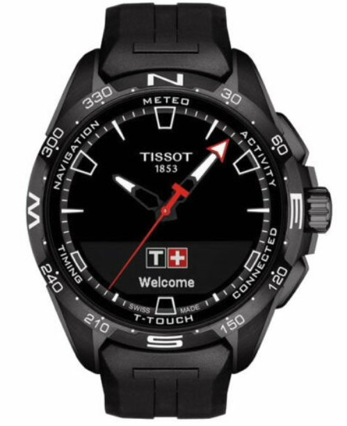 Pre-owned Tissot T-touch Connect Solar Touch Collection Black Men Watch T1214204705103